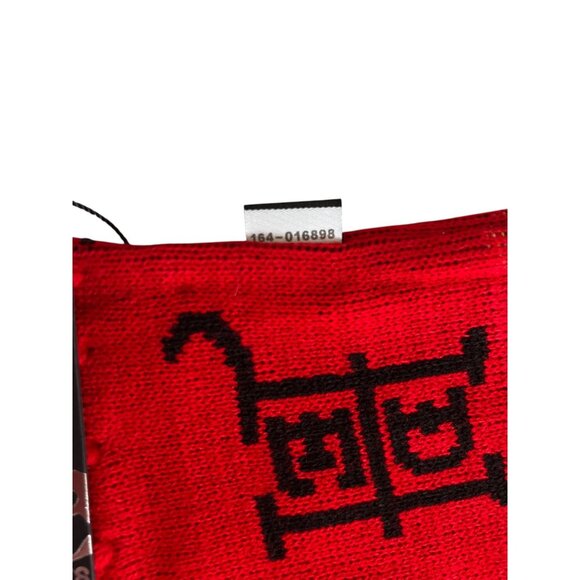 Ed Hardy By Christian Audigier NWT Red Scarf Tiger Designer Fringes Tattoo Logo - Picture 6 of 7